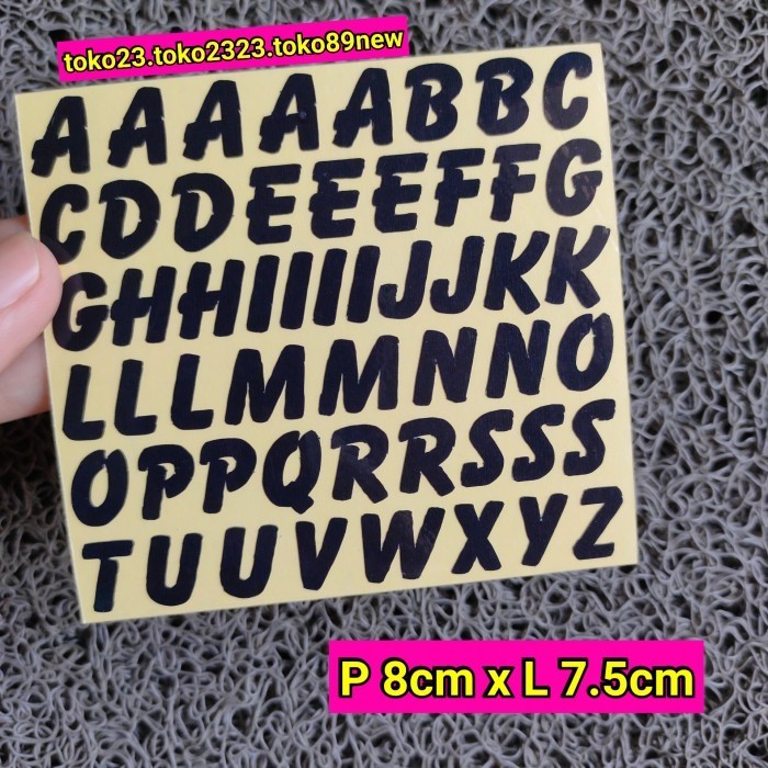 huruf alfabet abc CUTTING STICKER abjad stiker cutting motor mobil sticker nama huruf abjadi a-z