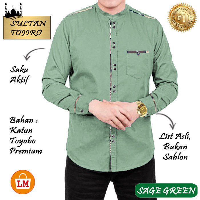 TERMURAH TERLARIS Baju Koko Pria Lengan Panjang Terbaru 2021 SULTAN TOJIRO 23355 TERBARU