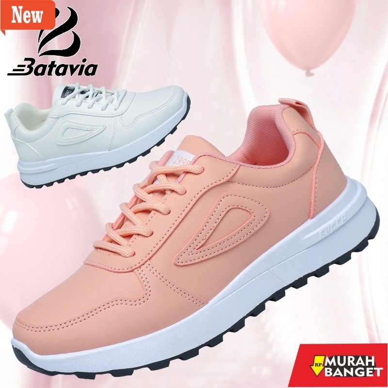 Sepatu untuk lebaran- Batavia Fashion Sepatu Sneakers Wanita Sport Shoes white Sepatu Sneakers Wanit