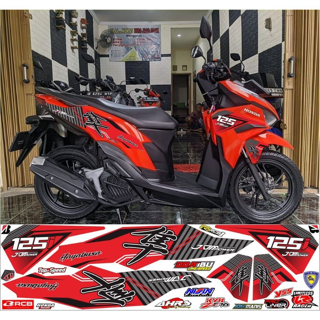 POLET SETIKER STIKER VARIO BARU variasi stiker motor new vario 125 iss/cbs setiker striping