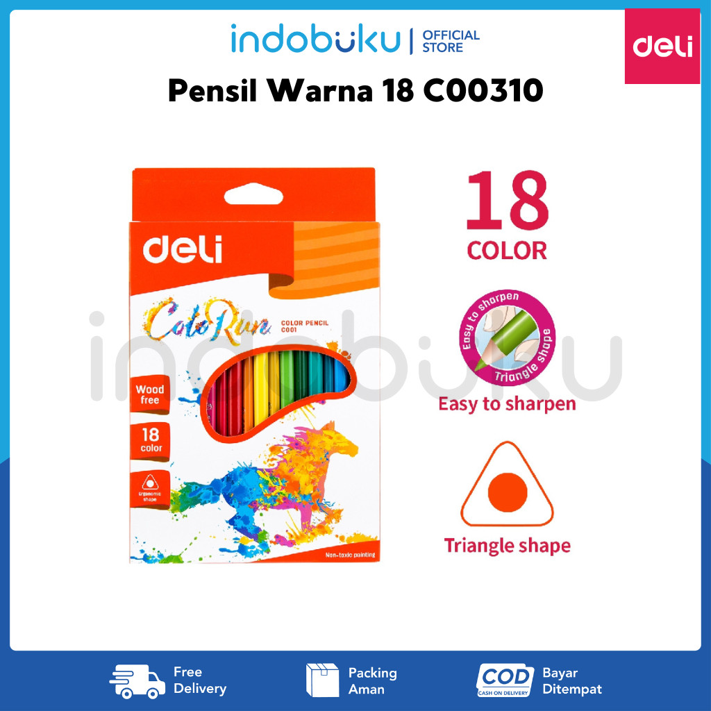 

Pensil Warna Deli 18 Warna C00310 ColoRun Pencil Deli C00310 18 Color