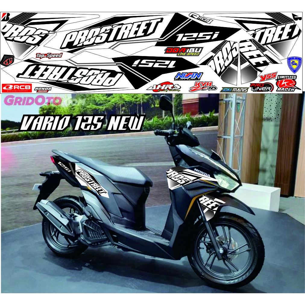 DECAL STIKER SETRIPING VARIASI  POLET BODY MOTOR VARIO NEW 125 ISS CBS MOTIP SIMPLE STRIPING HONDA M