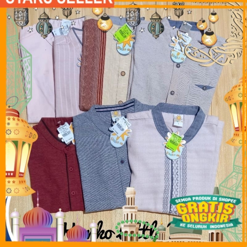 Kemeja Koko anak Little M/ Pink Dusty Fanta Merah muda