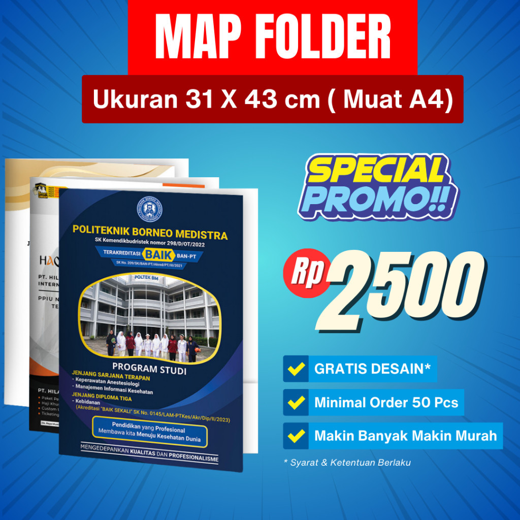 

Map Folder Cetak Custom Minimal 50 pcs