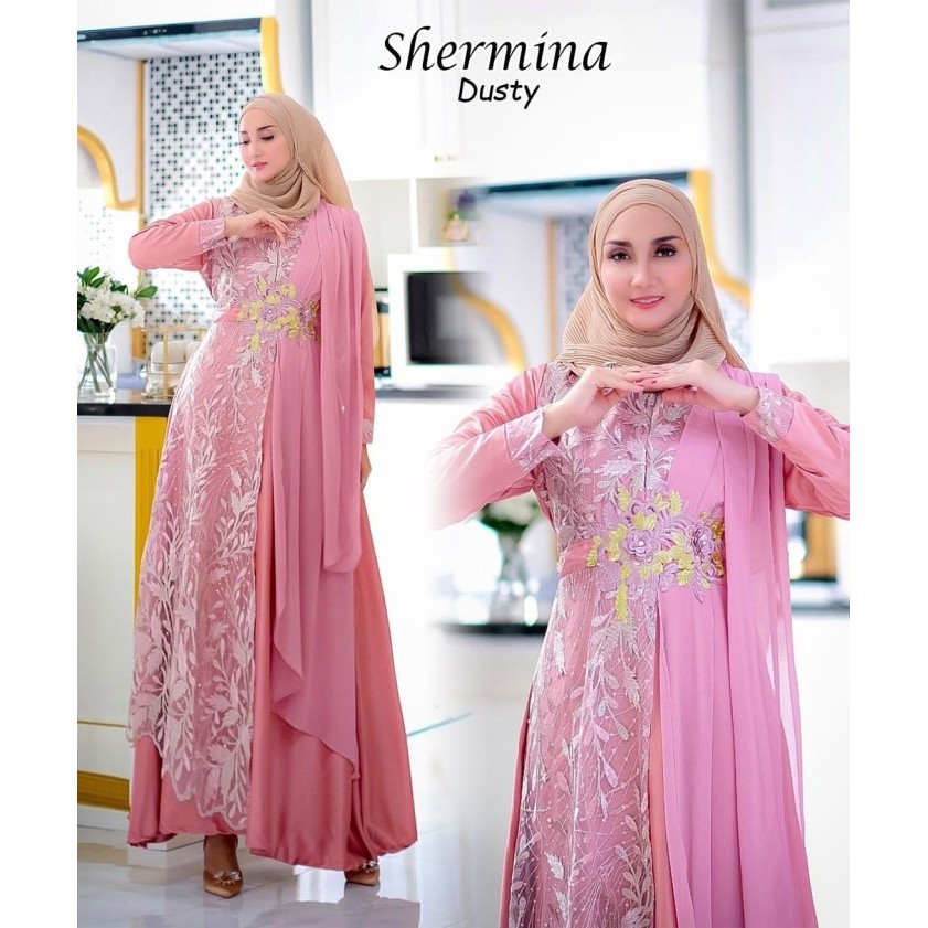 wnur3383_store-Sale Lebaran MAXI SHERMINA syari GAMIS Cantik pesta lebaran SERAGAM Muslim JUMBO - Du