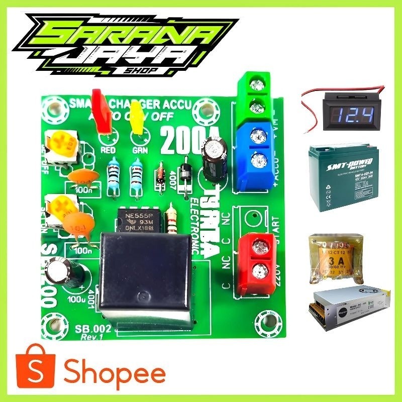 modul cas aki otomatis/Smart Charger Aki Cas Accu Pintar 200A