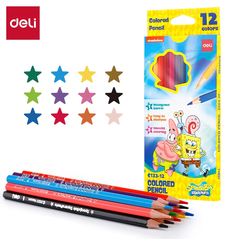 

Colored Pencils / Pensil Warna Deli Spongebob 12 Warna - EC133-12