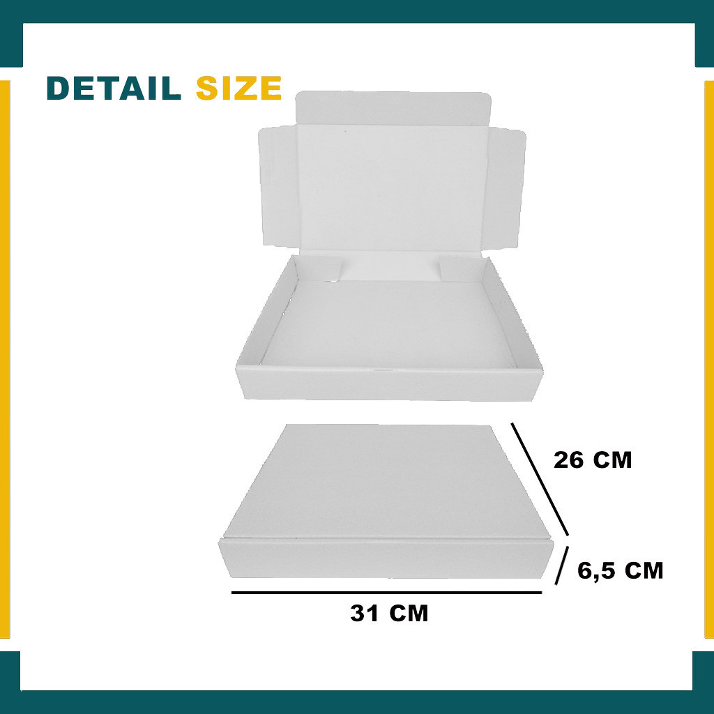 

LAYALI - Box Packing - Box 31x26x6,5 Cm / Kardus Lipat Depan/ Box Hampers/Box Hoodie/ Box Mukena/ Box Jaket/ Box Gamis