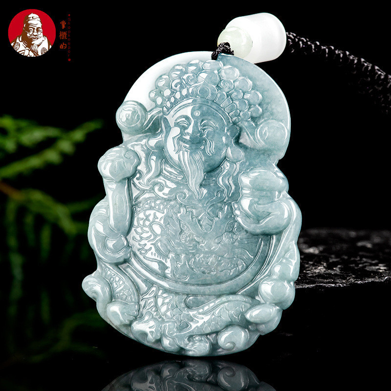 [Dengan sertiflkat  identiflkasi] Natural Batu giok, liontin air biru, batu giok es, liontin pria da