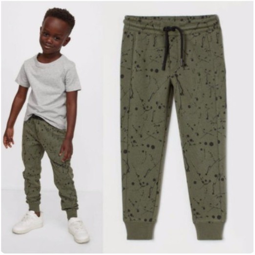 CELANA HM JOGGER HNM GREEN PAINTING MOTIF ANAK LAKI LAKI