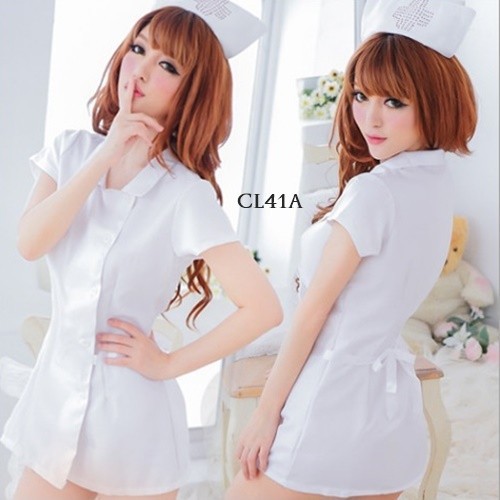 Costume Nurse Lingerie Seragam Suster Perawat Putih Cl41A