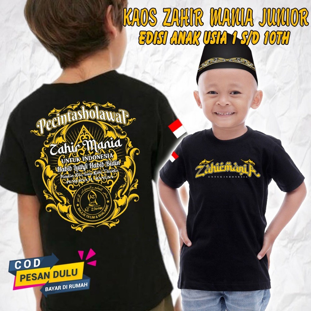 KAOS JUNIOR ZAHIR MANIA SHOLAWAT AZ ZAHIR HABIB ALI ZAINAL ABIDIN ASSEGAF | Baju Santri Majelis Tali