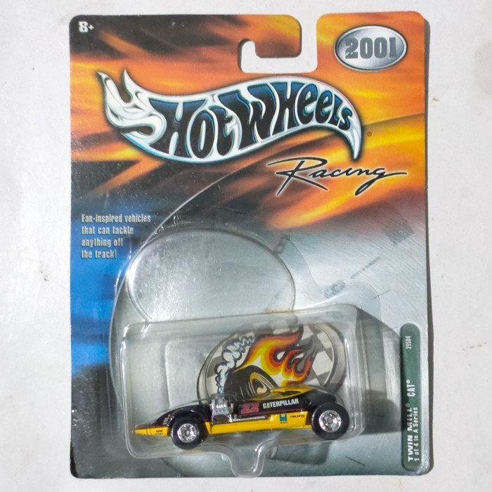 HW Hot wheels Twin Mill hitam Caterpilar Pro Racing 2001 ban karet -DD24