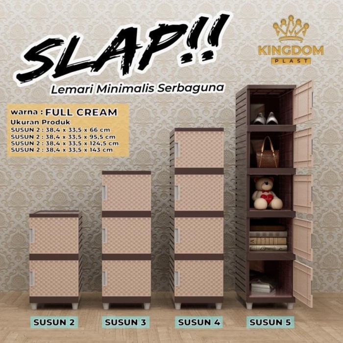 Lemari Plastik Kingdom SLAP Susun Tingkat Laci Kunci Kabinet Drawer - Susun 2