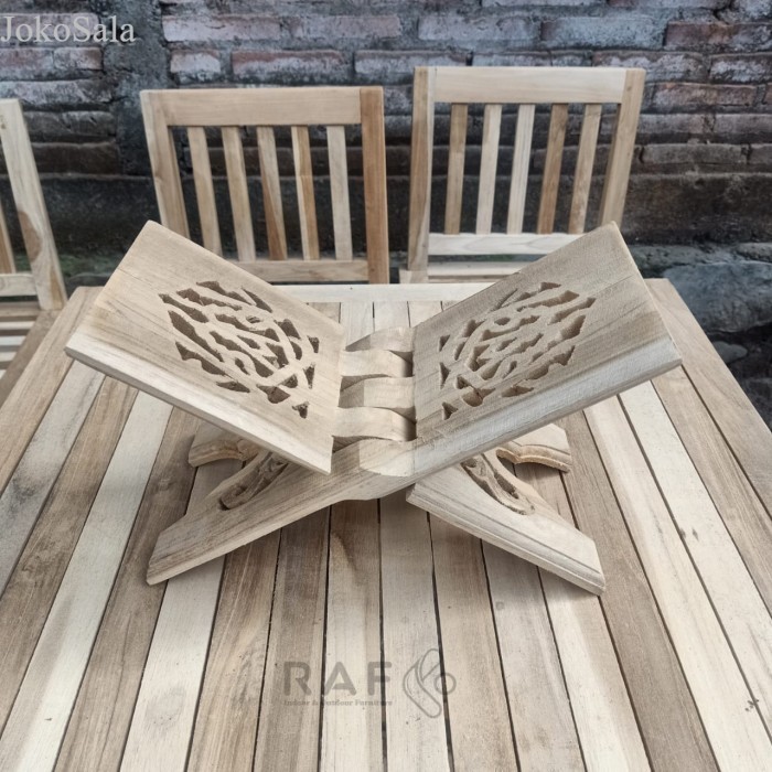 

Rekal ALQURAN Kayu Jati Ukir, Meja, Rehal, Mengaji, Souvenir murah