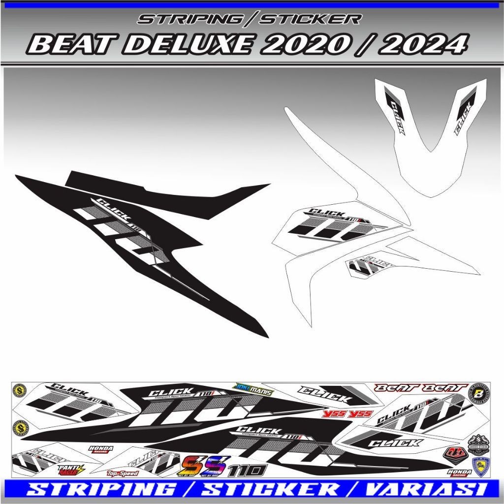 VARIASI Stiker beat 2020 2023 Striping motor honda beat cbs deluxe 110i stiker model click LIS