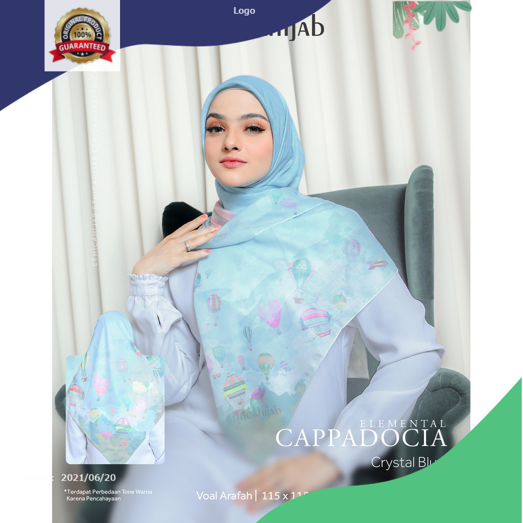 Jilbab Segiempat Motif Elemental Cappadocia Voal Premium Brand Ethica