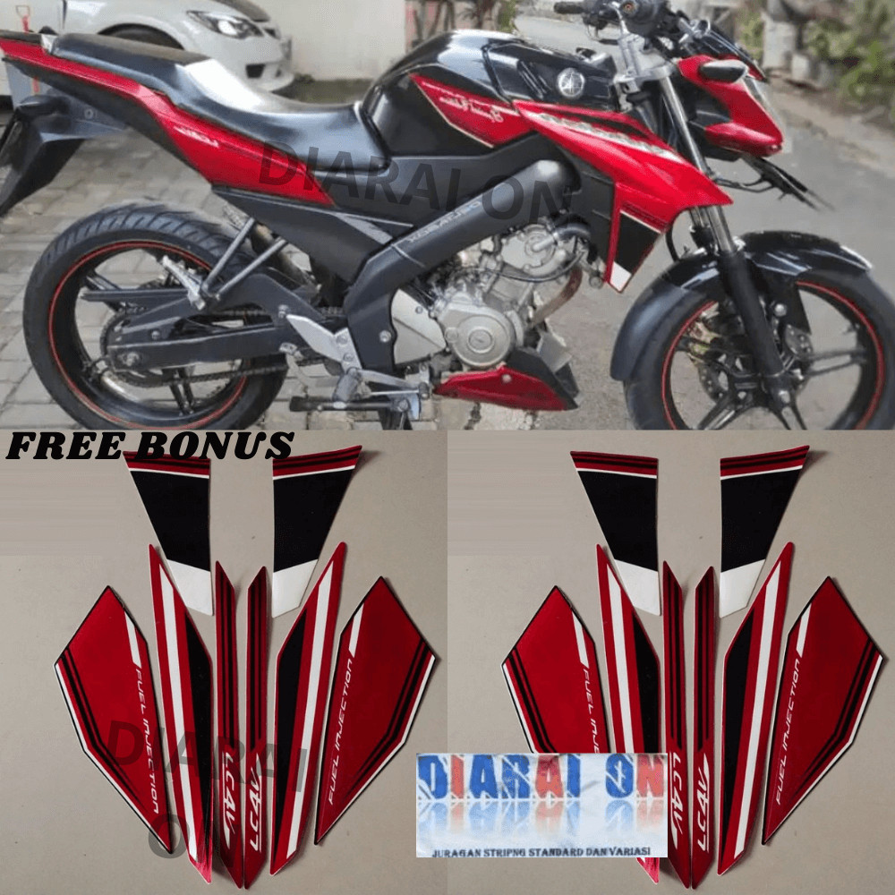 Striping Stiker Yamaha Vixion 2015 - New Vixion Advance NVA Hitam Merah