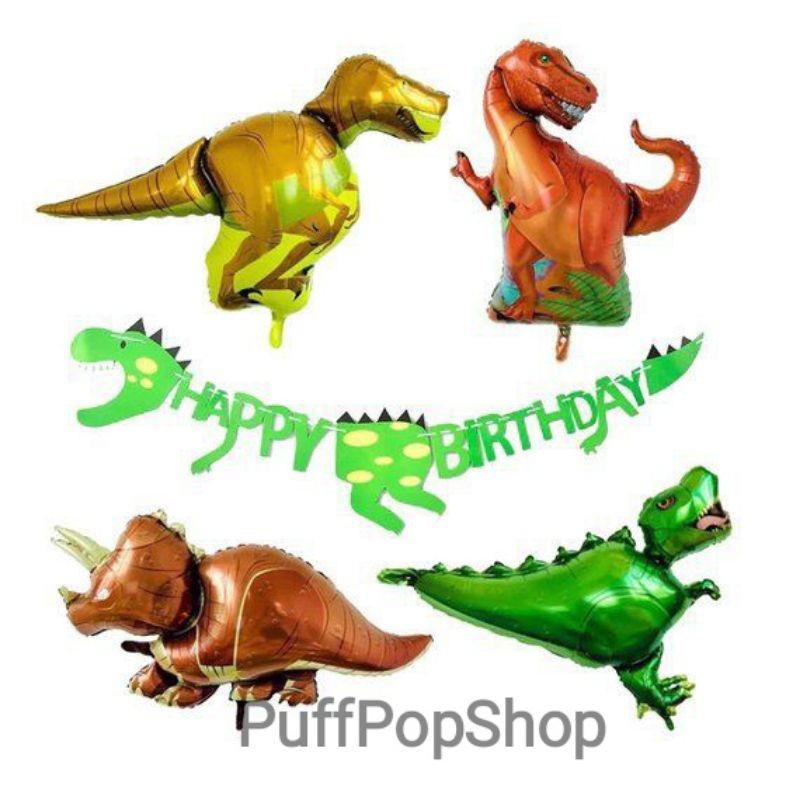Paket Dekorasi Ulang Tahun Anak tema Dinosaurus / dino / Hemat Murah / Happy Birthday Simple