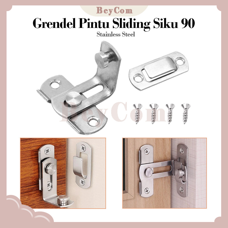 Grendel Kait Slot Pintu Siku Stainless / Gembok Selot Slot Overpal / Gembok Selot Pintu Cantolan