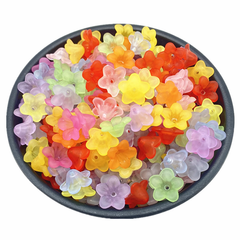 

50pcs/lot 12.5mm Fashion Matte Acrylic Flower Beads Loose Spacer Jewelry Making DIY Accessories # F165180