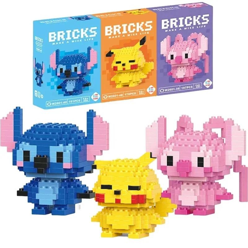 

Stitch Sanrio Coke Mickey Mouse Cartoon Dolls Micro-particle Building Block Toys Children's Gifts Developing Hands-on Skills