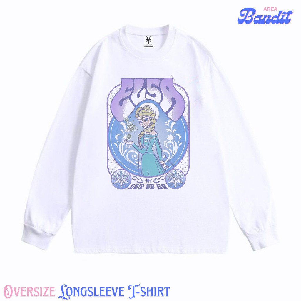 BANDITAREA "disney frozen elsa" Oversize Longsleeve T-shirt Vintage tee