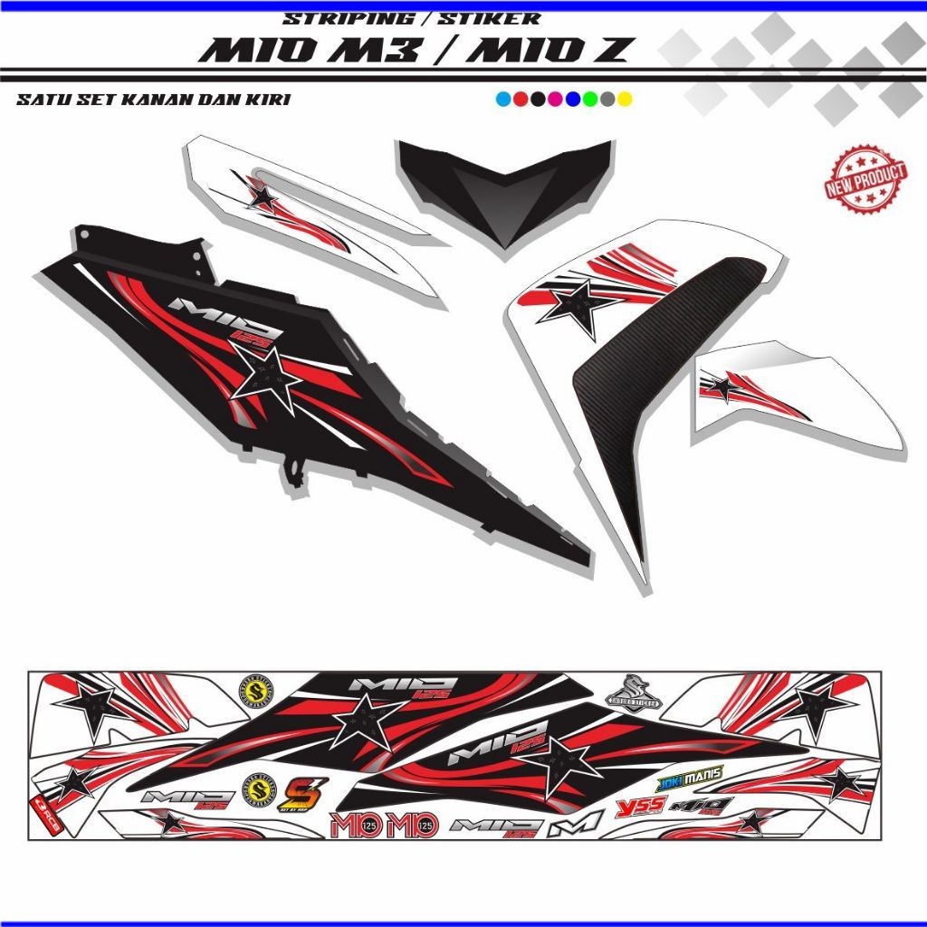 STIKER MOTOR / STIKER STRIPING MIO M3 / STIKER  STRIPING KEREN MOTOR MIO Z 125i