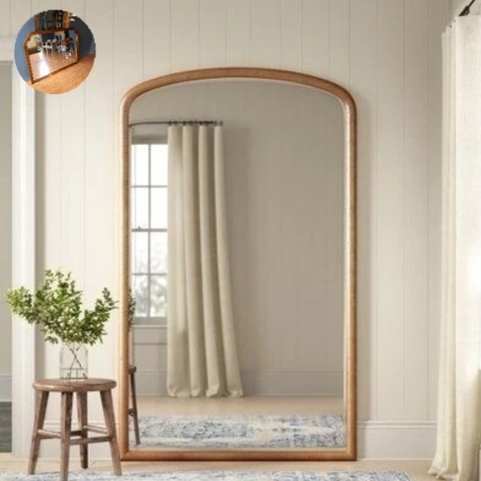 MIRROR FULL BODY 200×180 CM / MIRROR CUSTOM HIASAN RUANGAN / CERMIN KAYU JATI