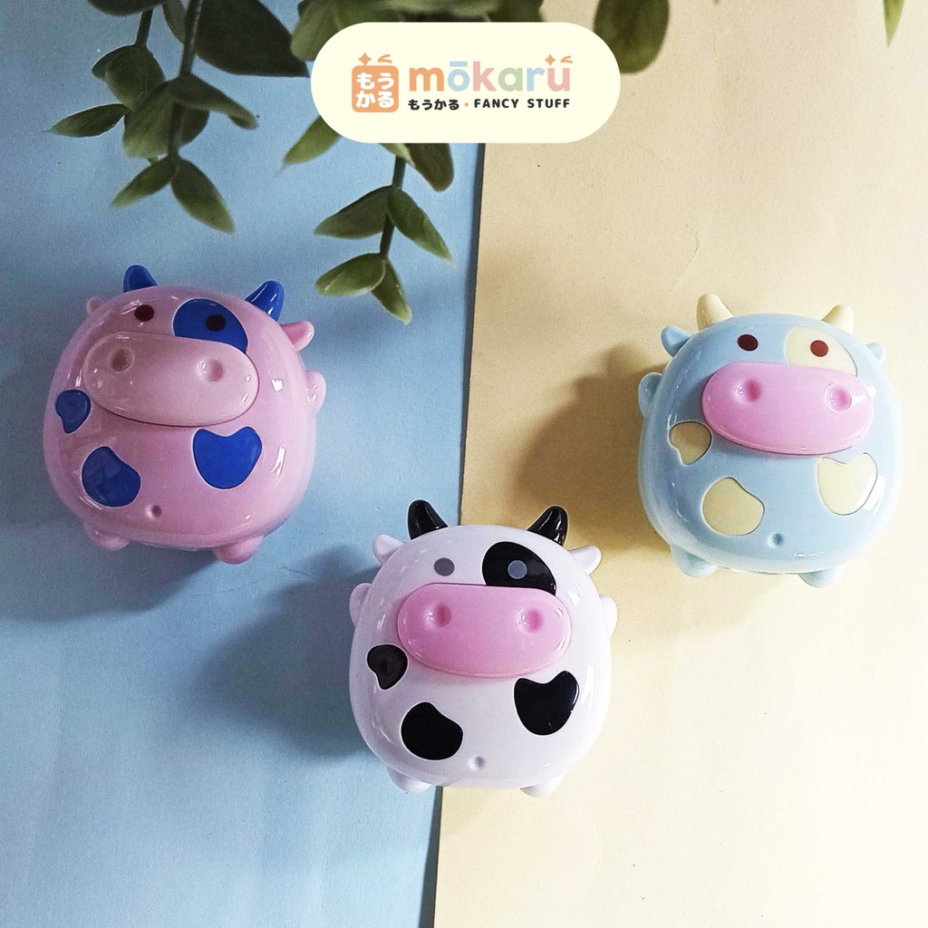 

Fancy Rautan 1 Lubang No. 1909 Cute Cow Pencil Sharpener / Serutan Bentuk Sapi Lucu