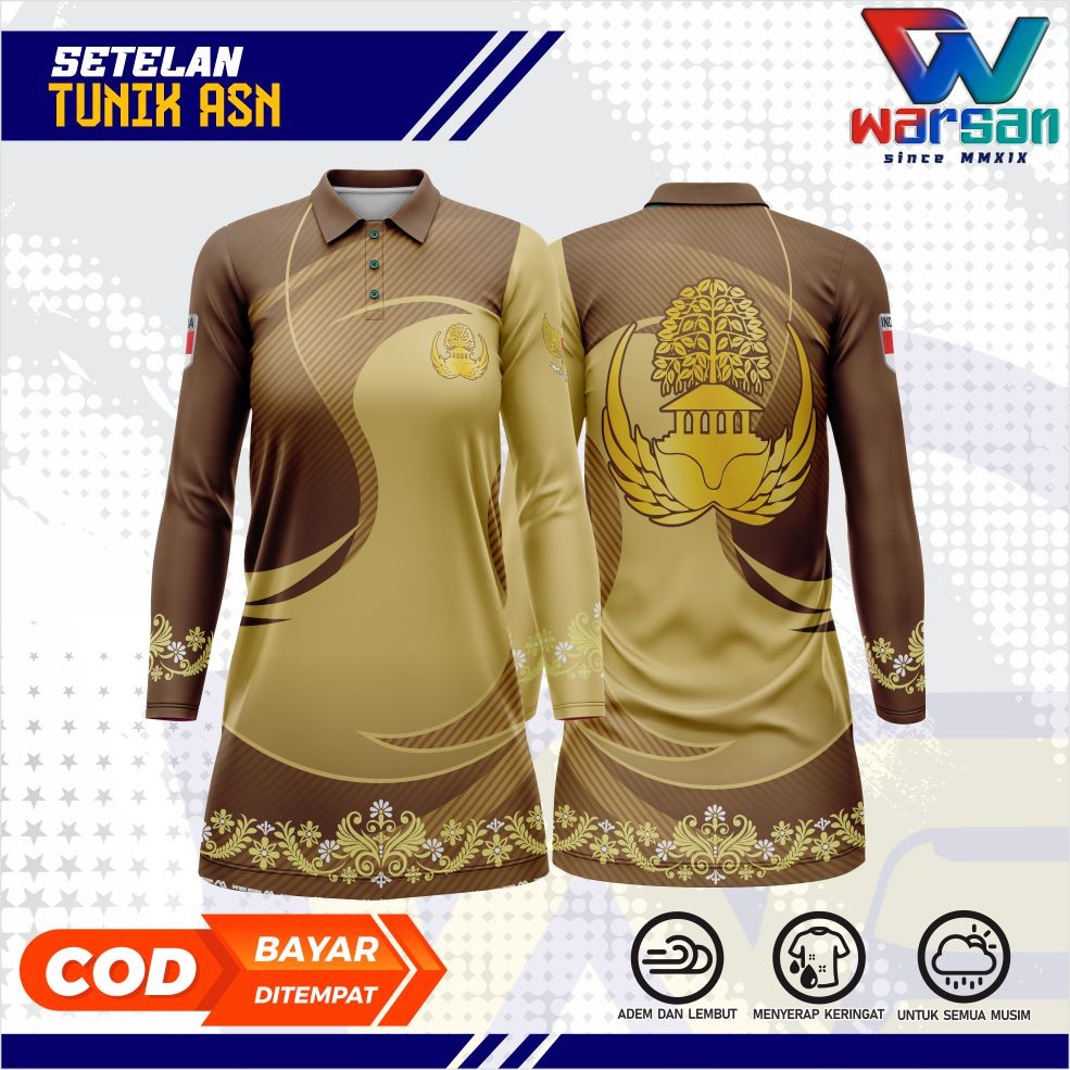 TUNIK ASN / JERSEY ASN WANITA / BAJU APARATUR SIPIL NEGARA WANITA  / DRESS ASN / POLO ASN