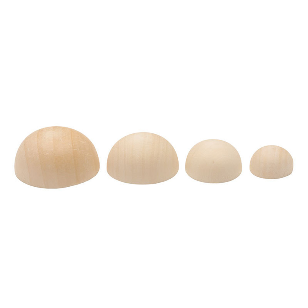 

10pcs-50pcs Wooden Beads Balls Half-faced Round Spacers Natural Wood Hemispherical DIY Jewelry 15/20/25/30mm Sticker/Patch