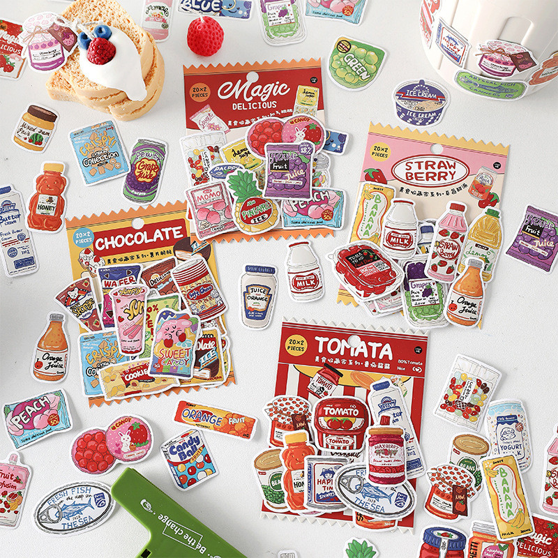 

40pcs/lot Kawaii Stationery Stickers Food collectors Diary Planner Decorative Mobile Stickers Scrapbooking DIY Craft Sticker