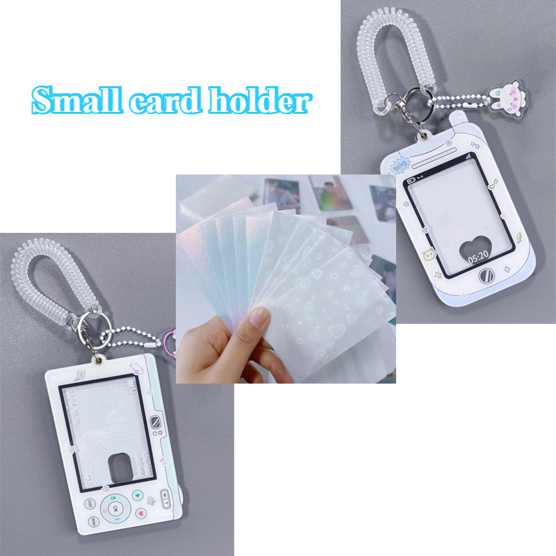 1PC Photo Display Card Holder Acrylic Y2K Cell Phone Modeling Style Kpop Photo Card Holder with Keyc