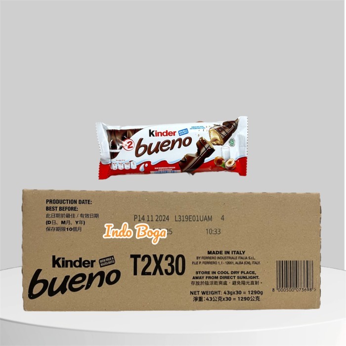 

KARTONAN Kinder Bueno Wafer Chocolate 43gr x 30 pcs