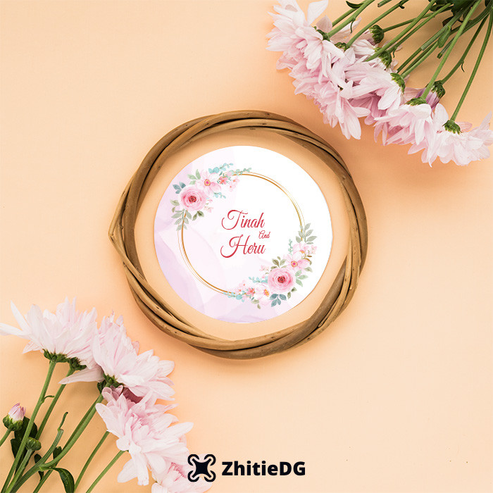 

Zhitie - Cetak sticker bulat wedding / Print stiker souvenir / Sticker bulat custom nama Big Size SWD-10