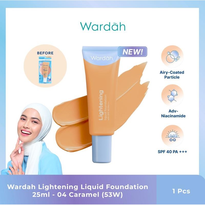 ⭐❤Wardah Lightening Liquid Foundation - Dengan SPF 30 PA+++ ( 6 ML )  KECIL⭐❤