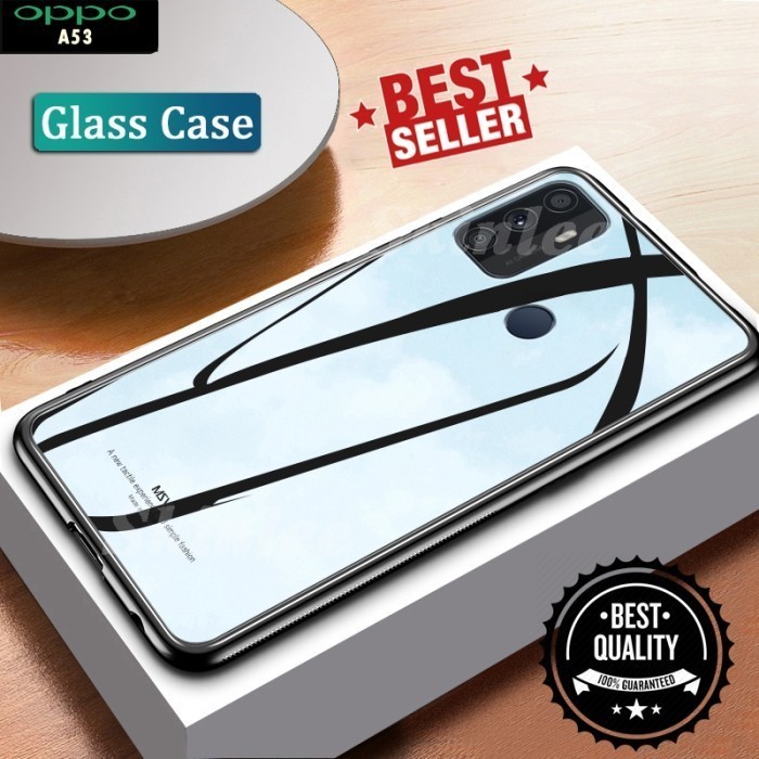 Soft Case Oppo A53 Glass Case Miror Tempered Backdoor Casing