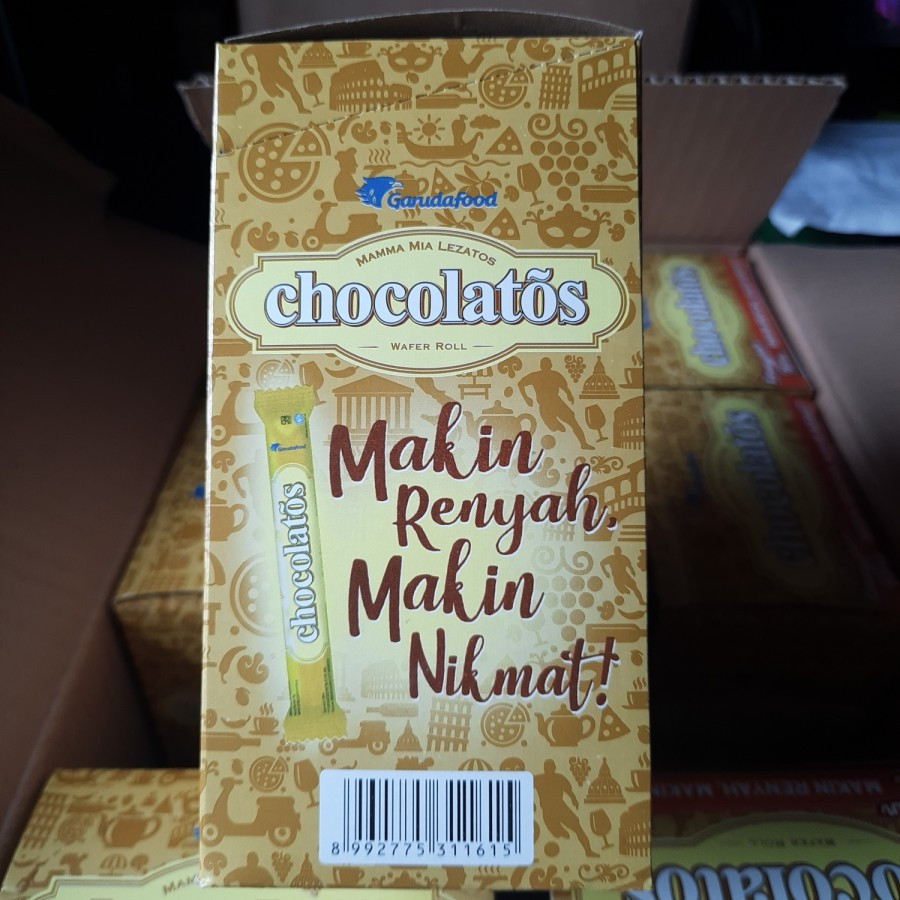 

chocolatos 500 wafer roll cokelat 1 dus isi 24 pcs cokolatos wafer stick