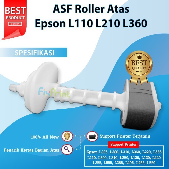 ASF Roller Atas Bawah Karet Only Epson L110 L120 L121 L210 Roll Penarik Kertas Printer Rol L300 L310