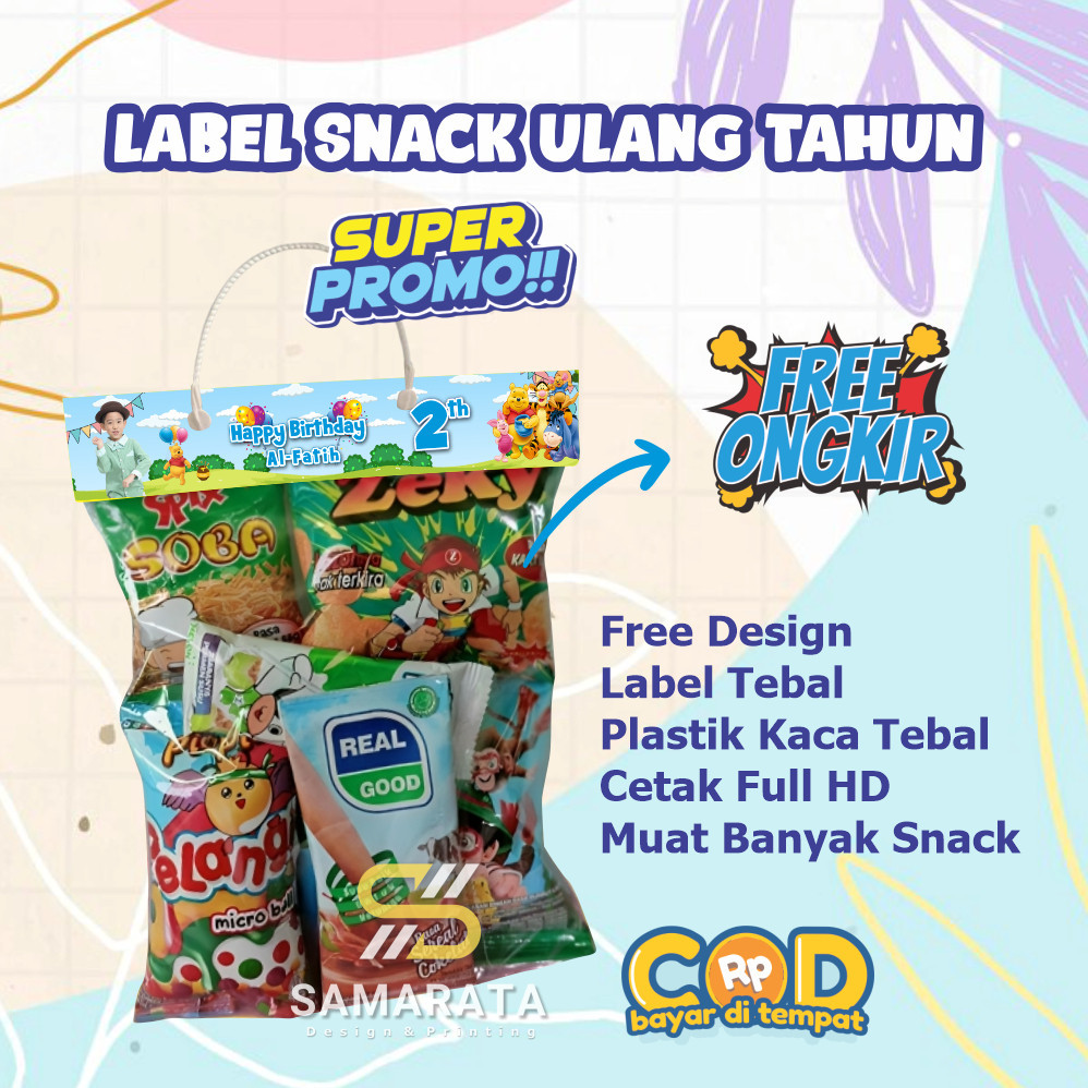 

Plastik Snack Ulang Tahun Kemasan Snack Label Ultah Plastik Tasyakuran Aqiqah