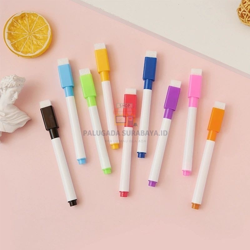 

⭐ PGS ⭐Spidol Penghapus Polos Warna Warni Whiteboard Cleaner