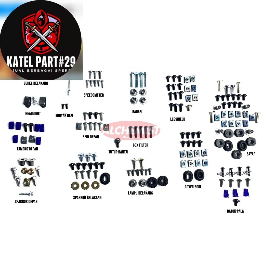 Baut Supra X 125 Helm In Fullset / Baud Honda Supra X 125 Helm In Fullbody / Baut Baud Honda Supra X