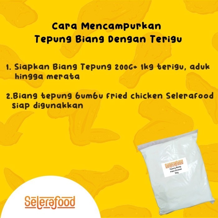 

Biang Tepung Bumbu Fried Chicken Berat 1 Kg Merk Selerafood