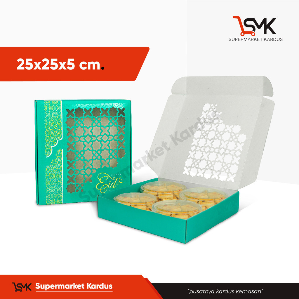 

Box Kuker Premium 250 gr Isi 4 Toples Bulat (25X25X5) + Motif Lubang Krawangan