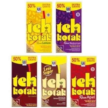 

[KK] TEH KOTAK ULTRA 300ml JASMINE BLACKCURRANT APEL LEMON LESS SUGAR LOW FAT KEMASAN EXTRA 200 ml + 50% 100