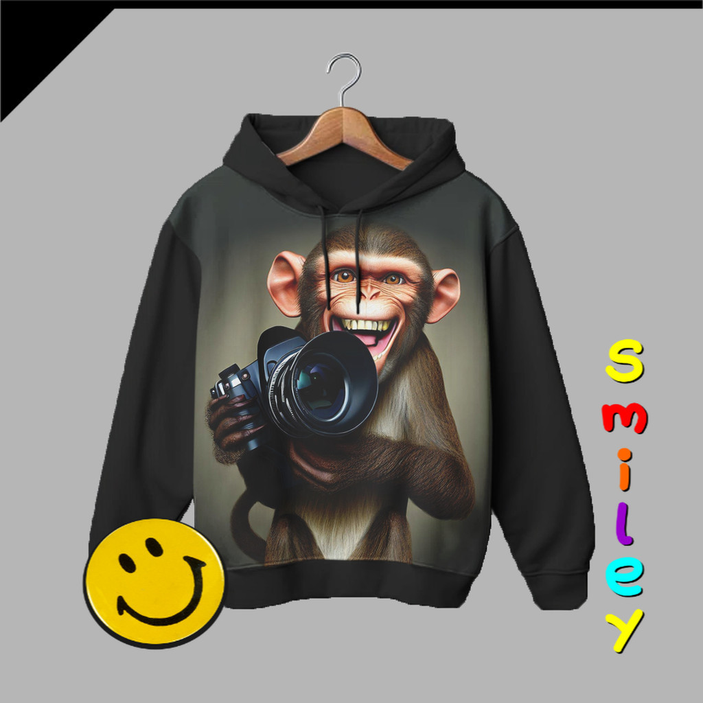 Hoodie Anak Monyet Jaket Kartun TV Animasi Jaket 3D Binatang Hewan Monyet 04MM004 _JA Untuk Usia 1-1