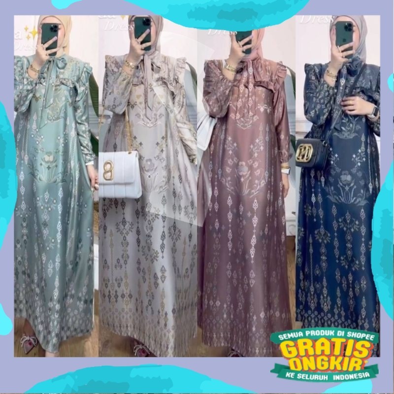 NOA - Gamis Denada Dress Gamis Silk Gamis Muslim Wanita/Ramdhan Lebaran