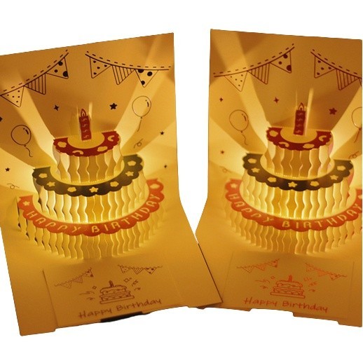 

J3 - Gift card lampu musik Greeting card 3D kartu ucapan motif lucu