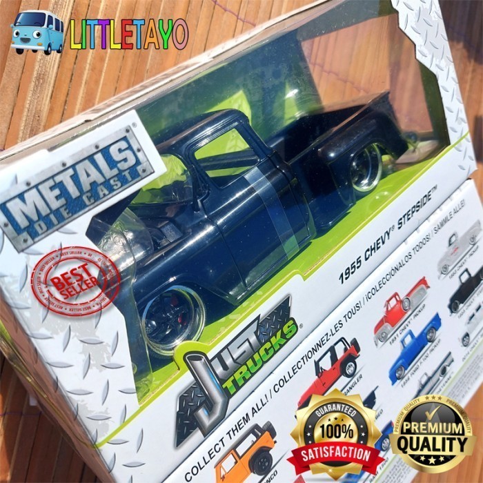JADA Skala 24 JUST TRUCKS 1955 CHEVY STEPSIDE HITAM TRUCK PICKUP -OCS25